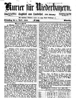 Kurier für Niederbayern Dienstag 5. April 1859