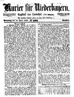 Kurier für Niederbayern Sonntag 10. April 1859