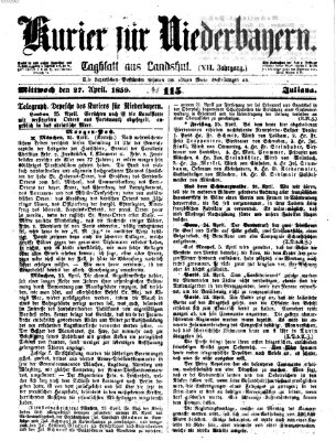 Kurier für Niederbayern Mittwoch 27. April 1859