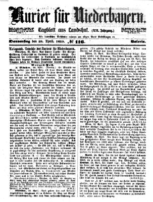 Kurier für Niederbayern Donnerstag 28. April 1859