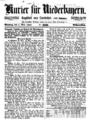 Kurier für Niederbayern Montag 2. Mai 1859