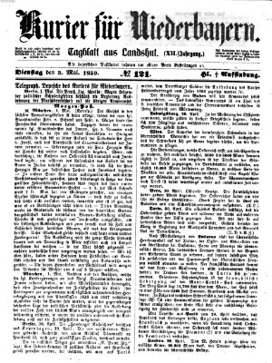 Kurier für Niederbayern Dienstag 3. Mai 1859