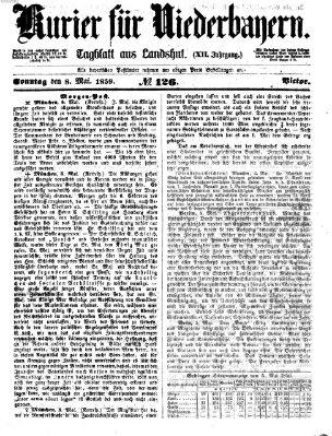 Kurier für Niederbayern Sonntag 8. Mai 1859