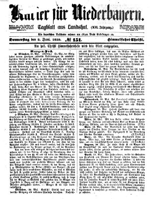 Kurier für Niederbayern Donnerstag 2. Juni 1859