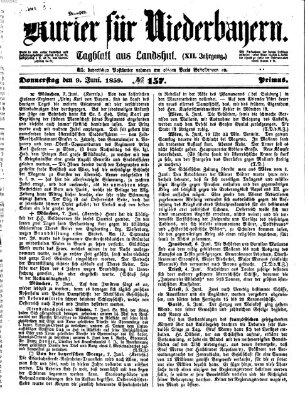 Kurier für Niederbayern Donnerstag 9. Juni 1859