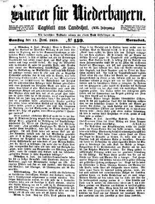 Kurier für Niederbayern Samstag 11. Juni 1859