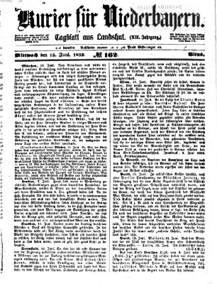 Kurier für Niederbayern Mittwoch 15. Juni 1859