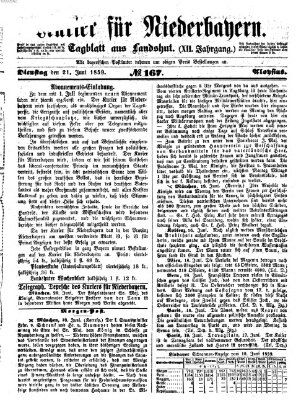 Kurier für Niederbayern Dienstag 21. Juni 1859