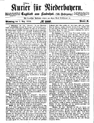 Kurier für Niederbayern Montag 1. August 1859