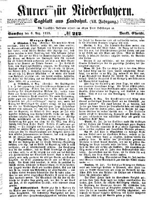 Kurier für Niederbayern Samstag 6. August 1859