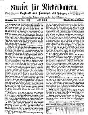 Kurier für Niederbayern Montag 15. August 1859