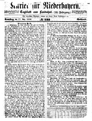 Kurier für Niederbayern Samstag 27. August 1859