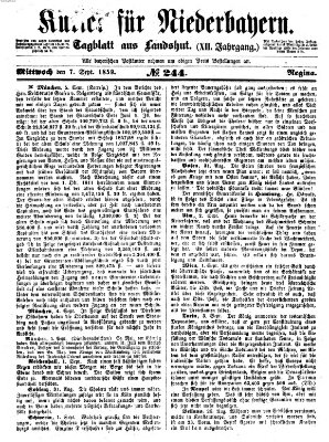 Kurier für Niederbayern Mittwoch 7. September 1859