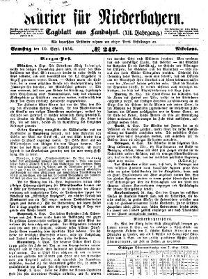 Kurier für Niederbayern Samstag 10. September 1859