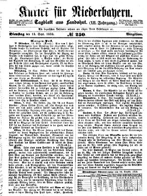 Kurier für Niederbayern Dienstag 13. September 1859