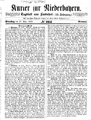 Kurier für Niederbayern Dienstag 27. September 1859