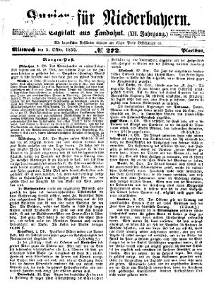 Kurier für Niederbayern Mittwoch 5. Oktober 1859