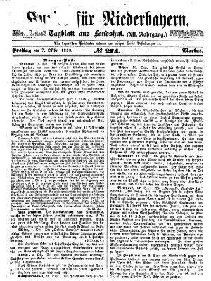 Kurier für Niederbayern Freitag 7. Oktober 1859