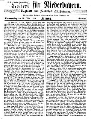 Kurier für Niederbayern Donnerstag 27. Oktober 1859