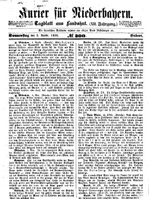 Kurier für Niederbayern Donnerstag 3. November 1859