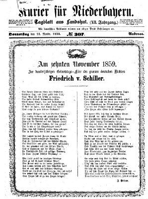 Kurier für Niederbayern Donnerstag 10. November 1859