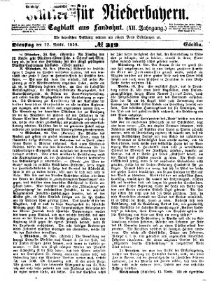 Kurier für Niederbayern Dienstag 22. November 1859