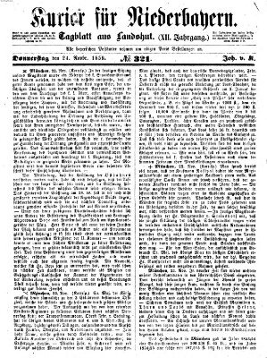 Kurier für Niederbayern Donnerstag 24. November 1859