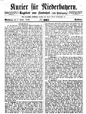 Kurier für Niederbayern Montag 5. Dezember 1859