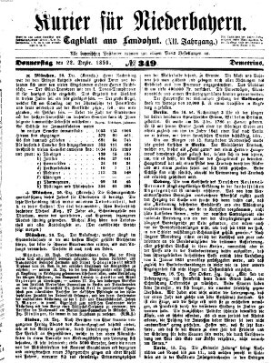 Kurier für Niederbayern Donnerstag 22. Dezember 1859