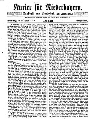 Kurier für Niederbayern Dienstag 27. Dezember 1859