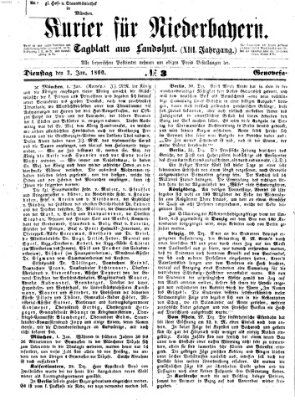 Kurier für Niederbayern Dienstag 3. Januar 1860