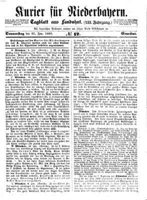 Kurier für Niederbayern Donnerstag 12. Januar 1860