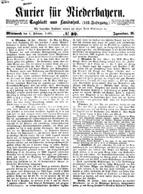 Kurier für Niederbayern Mittwoch 1. Februar 1860