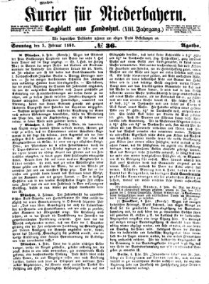 Kurier für Niederbayern Sonntag 5. Februar 1860