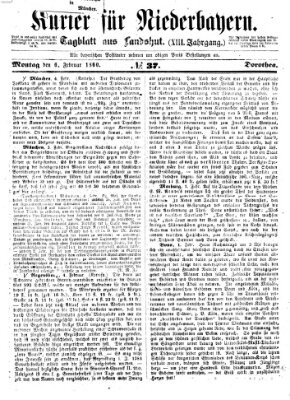 Kurier für Niederbayern Montag 6. Februar 1860