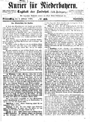 Kurier für Niederbayern Donnerstag 9. Februar 1860