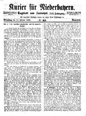 Kurier für Niederbayern Dienstag 14. Februar 1860