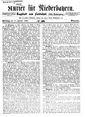 Kurier für Niederbayern Freitag 17. Februar 1860