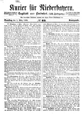 Kurier für Niederbayern Samstag 3. März 1860