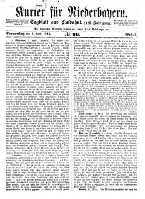 Kurier für Niederbayern Donnerstag 5. April 1860