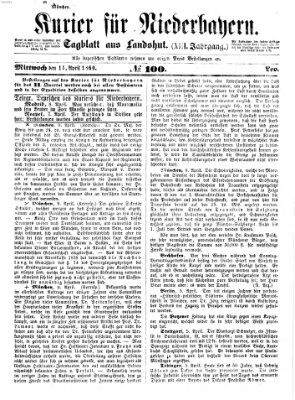 Kurier für Niederbayern Mittwoch 11. April 1860