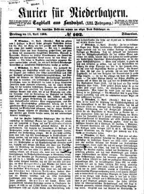 Kurier für Niederbayern Freitag 13. April 1860