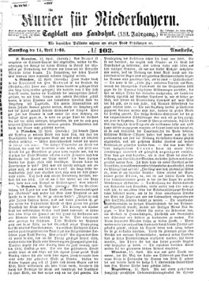 Kurier für Niederbayern Samstag 14. April 1860