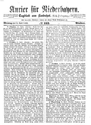 Kurier für Niederbayern Montag 23. April 1860