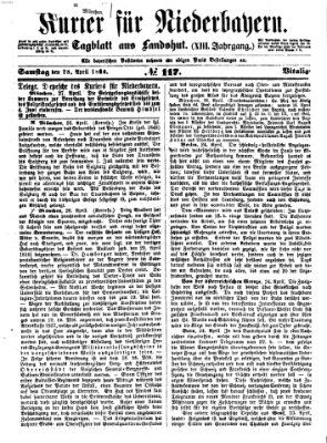 Kurier für Niederbayern Samstag 28. April 1860