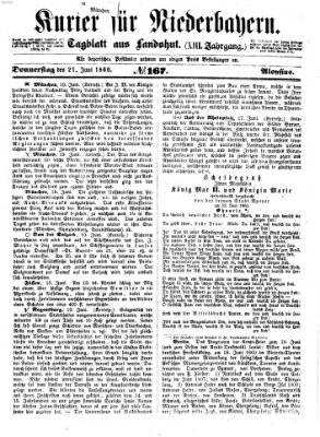 Kurier für Niederbayern Donnerstag 21. Juni 1860