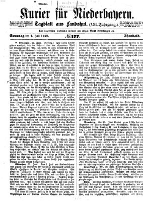 Kurier für Niederbayern Sonntag 1. Juli 1860