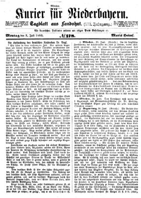 Kurier für Niederbayern Montag 2. Juli 1860