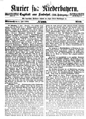 Kurier für Niederbayern Mittwoch 4. Juli 1860