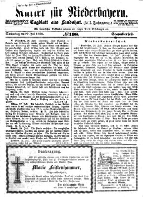 Kurier für Niederbayern Sonntag 22. Juli 1860